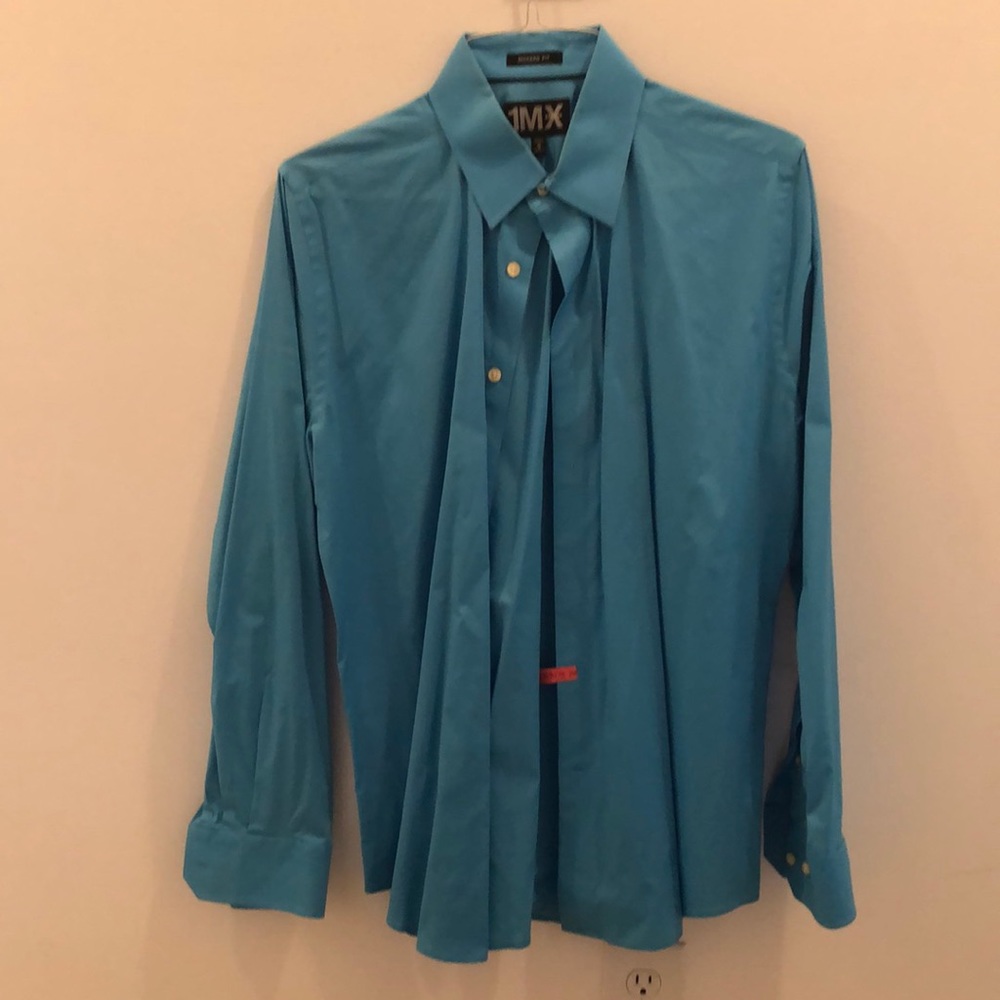 The brightest blue men’s button down medium from express.